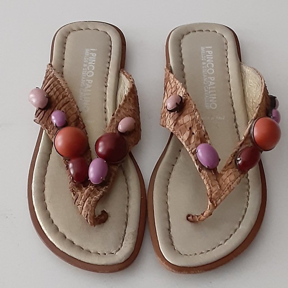 I Pinco Pallino little girls cabachon sandals made in ITALY size 30